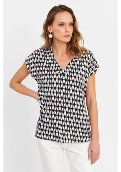 Kadın Multi V Yaka Salaş Bluz MLPP643 modelleri