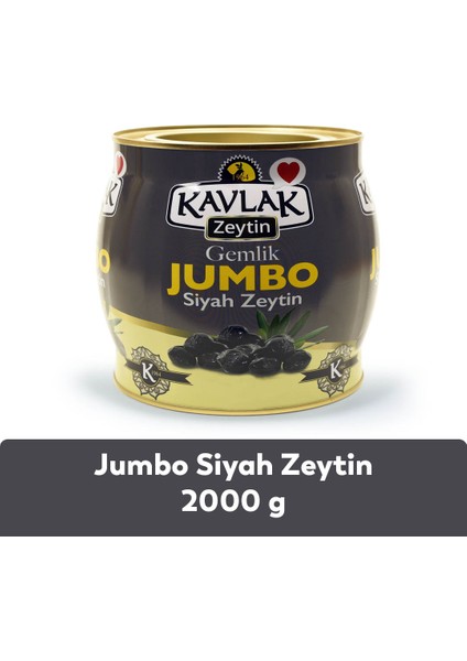 Kavlak Jumbo Gemlik Siyah Zeytin 2 kg ( Brüt )