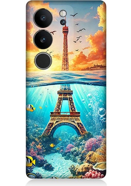 Vivo V295G Uyumlu Denizaltında Eyfel Hayali Desenli Silikon Kılıf