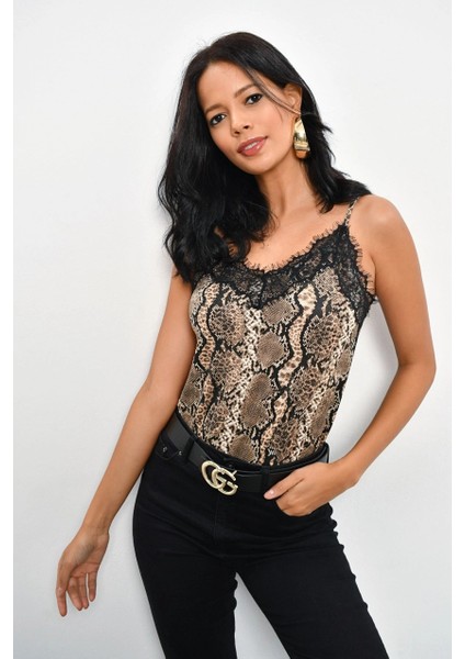 Kadın Taş-Siyah Dantelli Atlet LPP5008 fiyatları