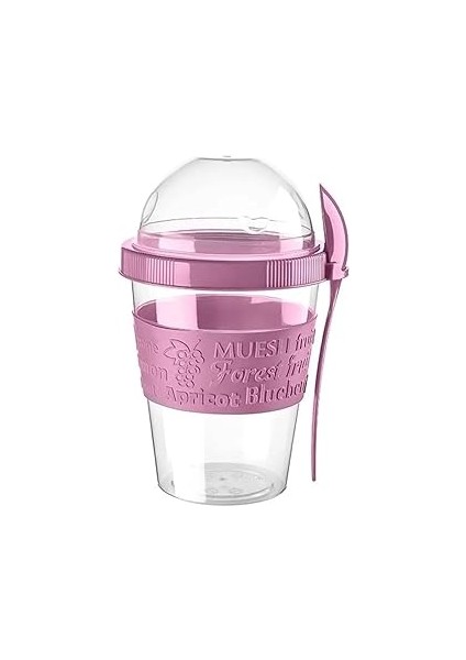 Müsli ve Granola Kapsülü, 600 ml Sızdırmaz Yoğurt Kabı, Take And Go Kaşıklı Granola Kabı,