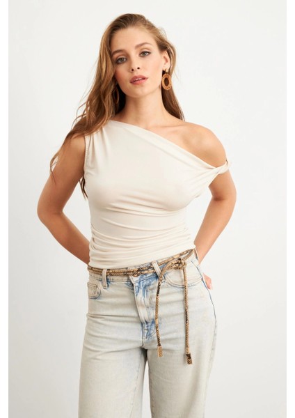 Kadın Vanilya Asimetrik Kol Bluz VA100 indirimleri