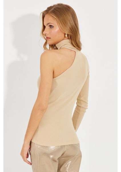 Kadın Vanilya Balıkçı Tek Kol Kaşkorse Bluz EY1118 fiyatları