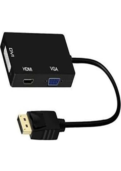 Displayport Dp - Hdmı/dvı/vga Erkek - Dişi 3'ü 1 Arada Adaptör Dönüştürücü fırsatları