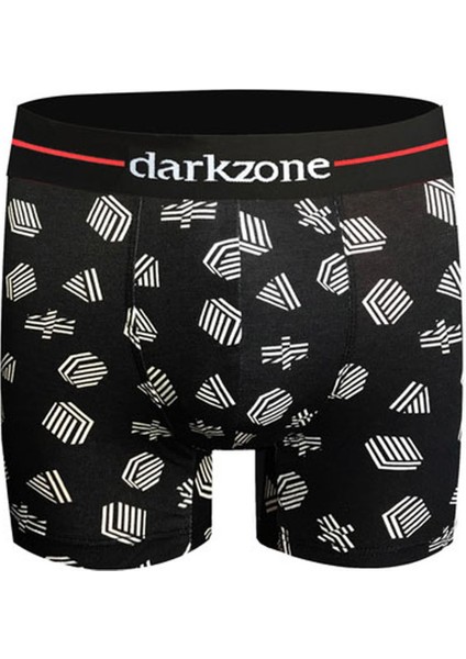 Siyah Dijiatal Baskı Desenli Erkek Boxer