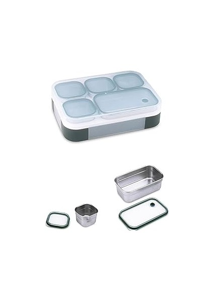 Lunch Box 1000 ml (Sızdırmaz,karışmaz 5 Hazneli) Yeni Nesil Sefer Tası -FFLBOX40097 Yeşil