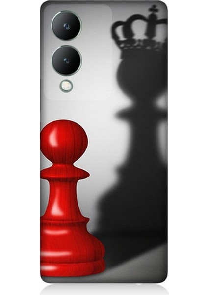 Vivo Y17S Uyumlu Piyonun Taçlı Hayali Desenli Silikon Kılıf