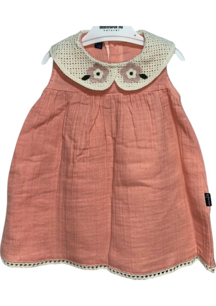 Doğal Müslin Kumaş Kız Bebek Elbisesi - Dantel Yakalı 🌸 fiyatları