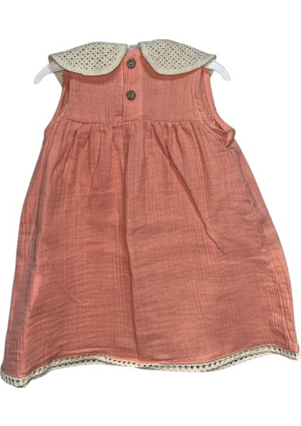 Doğal Müslin Kumaş Kız Bebek Elbisesi - Dantel Yakalı 🌸 modelleri