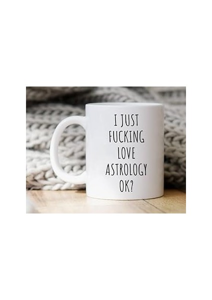 Print Dore Ben Sadece Astrolojiyi Seviyorum Kupa - Astroloji Kupa - Astroloji Hediyesi Ingilizce Ka