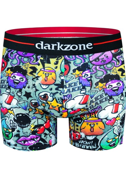 Renkli Dijital Baskı Desenli Erkek Boxer