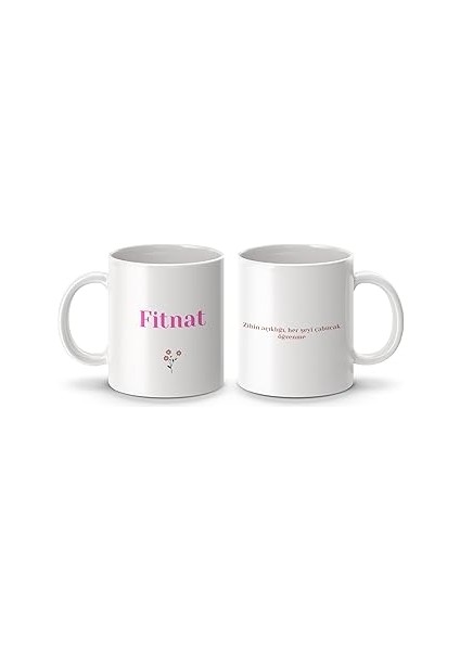 Fitnat Isimli Kupa Bardak, Isimli Bardak, Hediye Kupa Bardak, Kahve Kupa Bardak