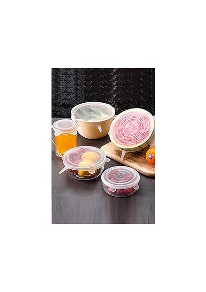 Tazeliği Koruyan 6 Lı Silikon Strech Kapaklar Pratik Taşırmaz Tencere Kapağı