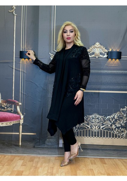 Yelek,pamuk Ipliği,işlemeli,diz Altı,günlük,kolsuz,siyah,yüksek Kaliteli,yazlik