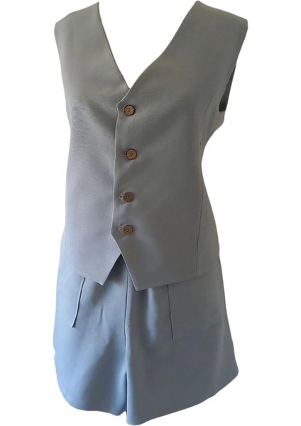 Raffels Yelekli Organik Keten Şortlu Takım fiyatları