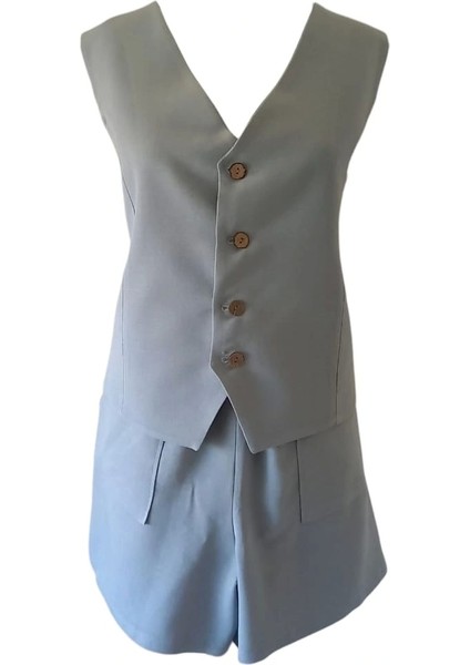 Raffels Yelekli Organik Keten Şortlu Takım fırsatları