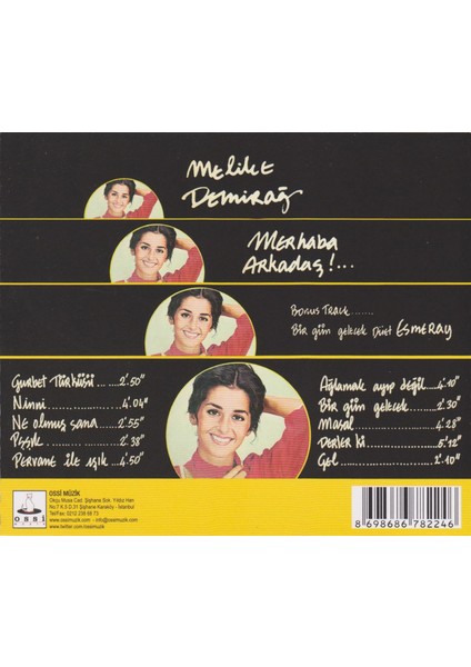 Melike Demirağ Arkadaş - CD