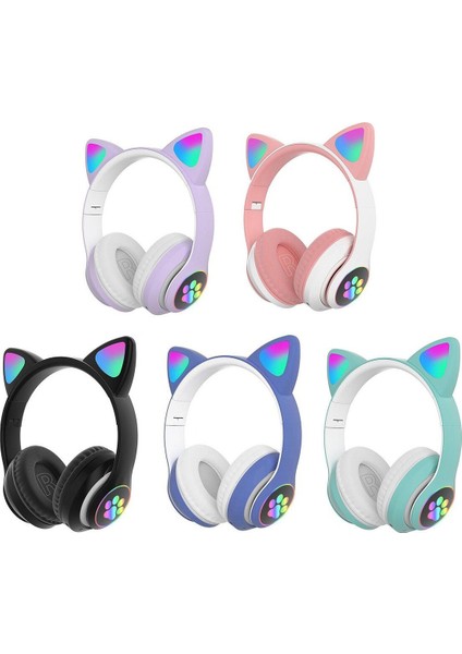 RGB LED Işıklı Cat‑Ear Kedi Bluetooth Kulaklık | Kafa Üstü Stereo | Mikrofonlu fırsatları