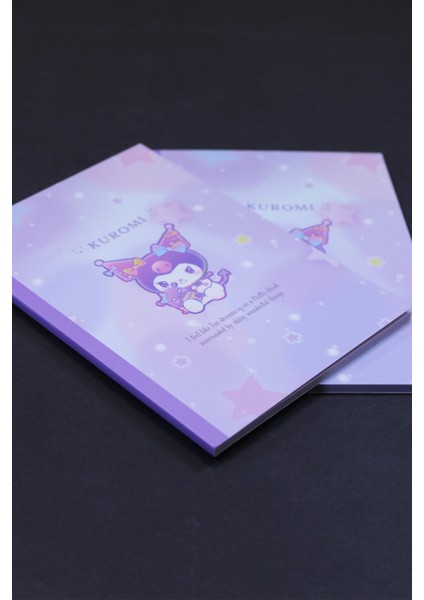 Sanrio Lisanslı A6 Ciltli Not Defteri (32 Yaprak*2 Adet) - Kuromi