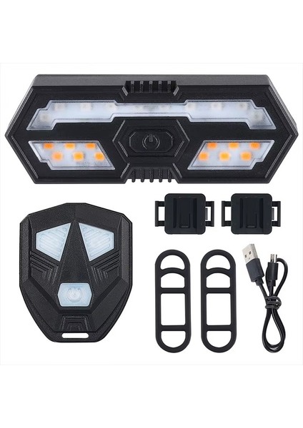 Uzaktan Kumandalı Bisiklet Stop Lambası – LED Sinyalli, Su Geçirmez, USB Şarjlı, Alarm Sesli 5m Arka Lamba