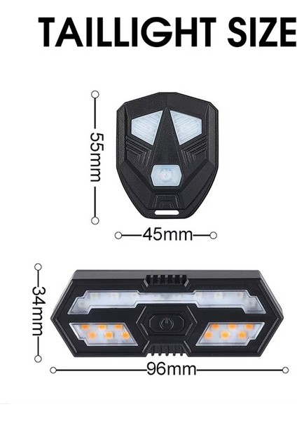 Uzaktan Kumandalı Bisiklet Stop Lambası – LED Sinyalli, Su Geçirmez, USB Şarjlı, Alarm Sesli 5m Arka Lamba fiyatları