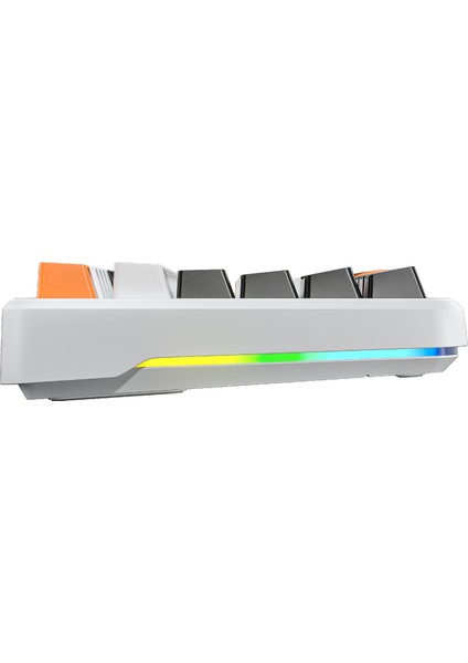F87 Mekanik Rgb Tkl Spacecrystal Switch Kablosuz Makrolu Hot Swap Klavye Turuncu