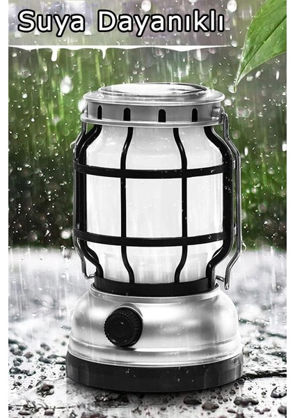 Güneş Enerjili Şarjlı Solar Kamp Lambası Ledli Su Geçirmez Asılabilir El Feneri Powerbank 1200 Mah modelleri