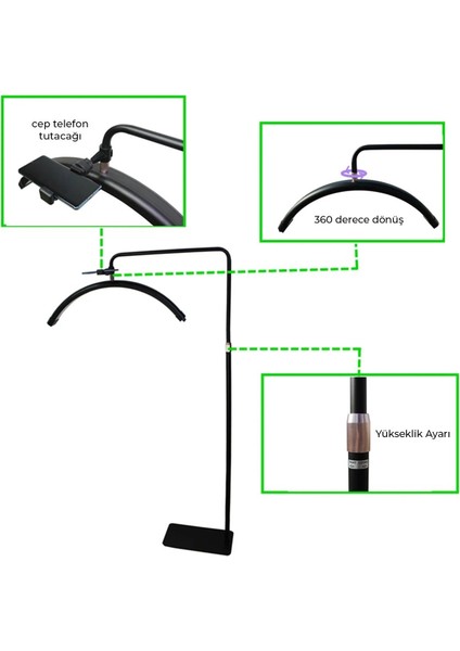 HD-M8X 70CM Güzellik Bakım Işığı - Siyah fırsatları