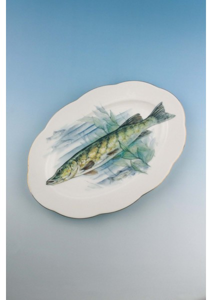 Fish Altın Yaldızlı Porselen Kayık Tabak fiyatları