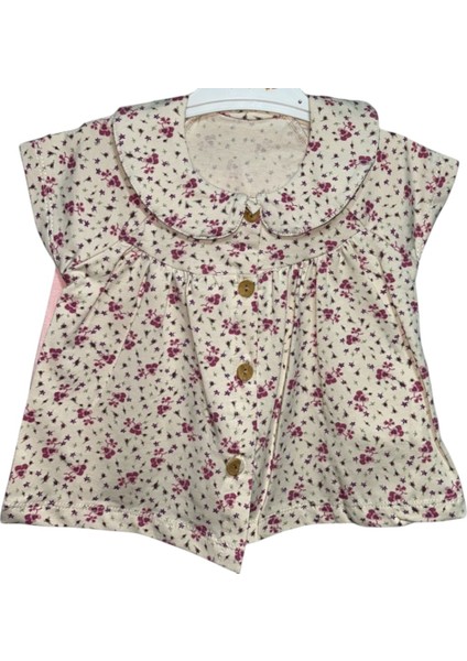 Kız Bebek Çiçekli Yazlık 2’li Takım - Kısa Kollu Bluz ve Pembe Şort fiyatları