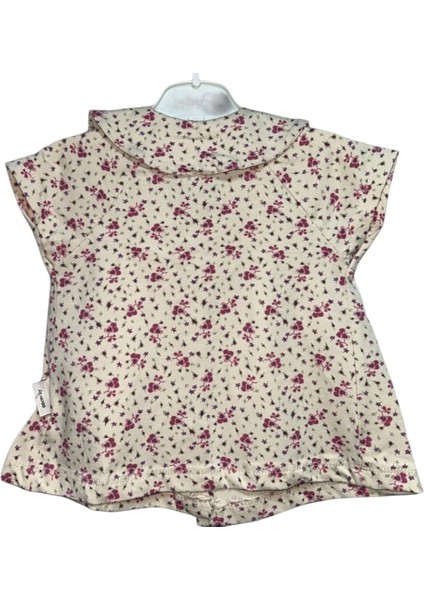 Kız Bebek Çiçekli Yazlık 2’li Takım - Kısa Kollu Bluz ve Pembe Şort modelleri