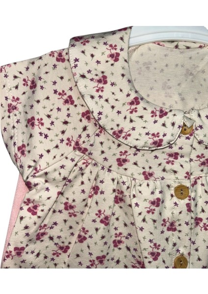 Kız Bebek Çiçekli Yazlık 2’li Takım - Kısa Kollu Bluz ve Pembe Şort
