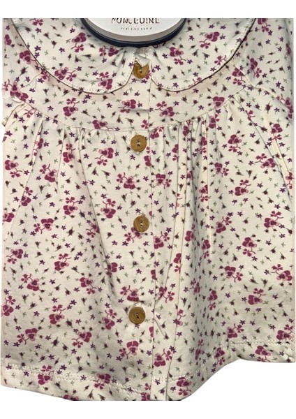 Kız Bebek Çiçekli Yazlık 2’li Takım - Kısa Kollu Bluz ve Pembe Şort