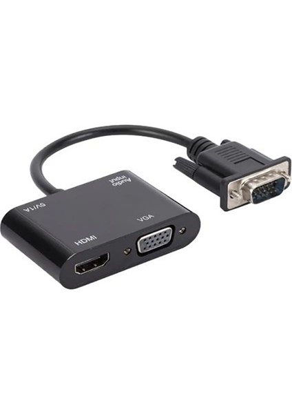VGA HDMI Dönüştürücü Adaptörü VGA Kaynak Çıkışı Tv Dizüstü Bilgisayar Masaüstü Monitör Için modelleri