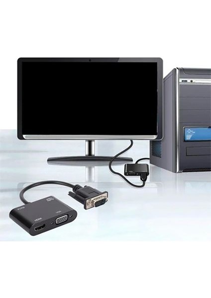 VGA HDMI Dönüştürücü Adaptörü VGA Kaynak Çıkışı Tv Dizüstü Bilgisayar Masaüstü Monitör Için indirimleri