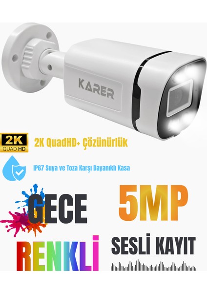 Exitcam 8 Kameralı 5mp Renkli Gece Görüşlü Ses Kayıtlı Güvenlik Kamerası Seti 320GB HDD fiyatları