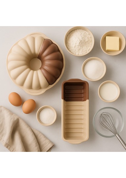 Silikon Yuvarlak Kek Kalıbı ve Baton Kek Kalıbı Ikilisi