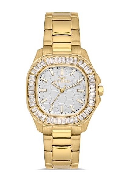 FL43008A-B Quartz Çelik Altın Rengi 31 mm Kadın Kol Saati