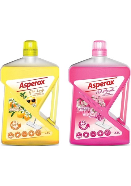 Gün Işığı Portakal&limon Çiçeği Kokulu Parfümlü Yüzey Temizleyici 2. 5 Litre +Aşk Masalı Manolya Frezya Kokulu Parfümlü Yüzey Temizleyici 2. 5 Litre- -2'li Set