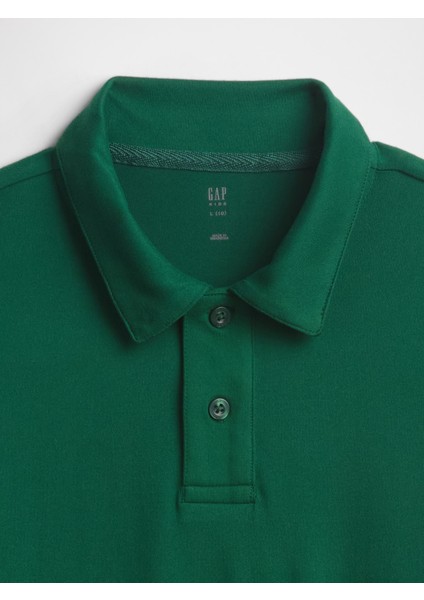 Erkek Çocuk Koyu Yeşil Kısa Kollu Tech Polo T-Shirt fiyatları