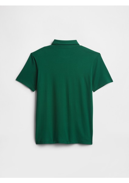 Erkek Çocuk Koyu Yeşil Kısa Kollu Tech Polo T-Shirt modelleri