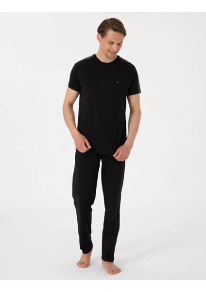 Erkek Bisiklet Yaka Penye Kısa Kol Pijama Takım fırsatları