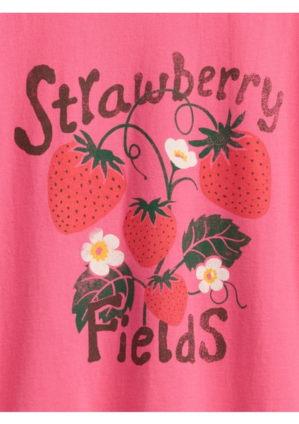 Kız Çocuk Pembe Grafik Baskılı T-Shirt fiyatları