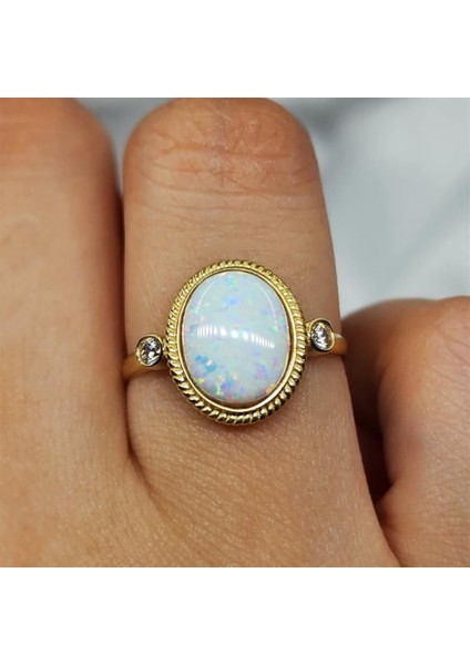 Gümüş Yüzük - Vintage Opal Taşlı 925 Ayar Gümüş Yüzük-Otantik Opal Taşlı Gümüş Yüzük-Hediye 925 Ayar Gümüş Yüzük