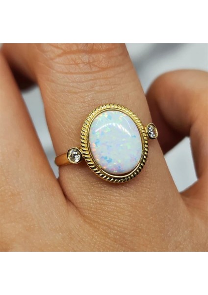 Gümüş Yüzük - Vintage Opal Taşlı 925 Ayar Gümüş Yüzük-Otantik Opal Taşlı Gümüş Yüzük-Hediye 925 Ayar Gümüş Yüzük fırsatları
