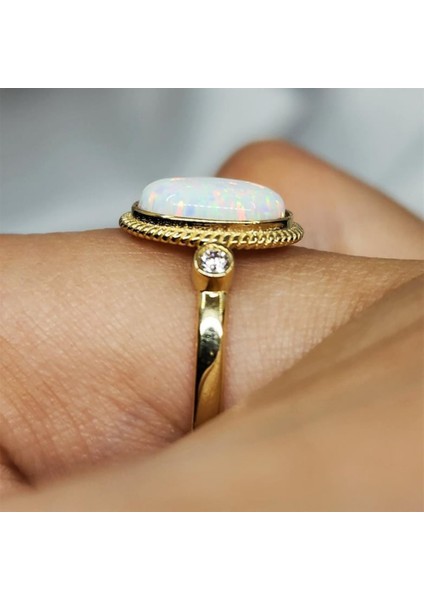 Gümüş Yüzük - Vintage Opal Taşlı 925 Ayar Gümüş Yüzük-Otantik Opal Taşlı Gümüş Yüzük-Hediye 925 Ayar Gümüş Yüzük
