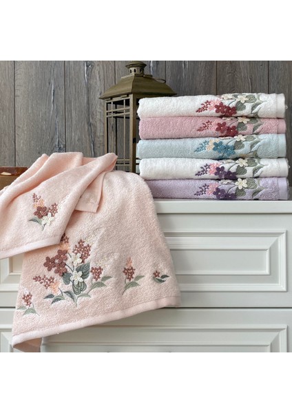Mayra - %70 Bambu / %30 Pamuk Nakışlı El Havlusu - 6'lı Set 50X90