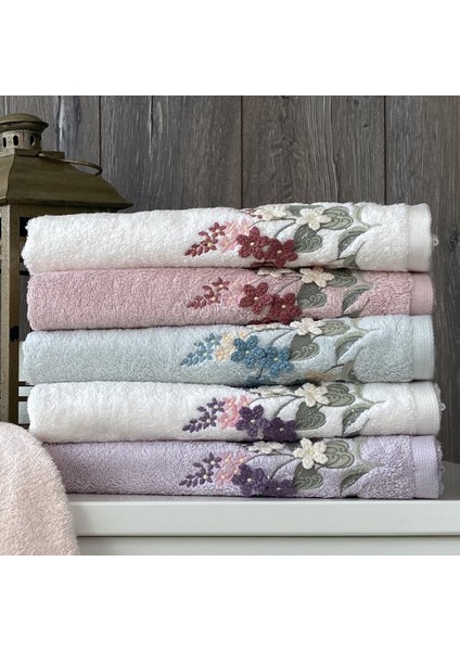 Mayra - %70 Bambu / %30 Pamuk Nakışlı El Havlusu - 6'lı Set 50X90