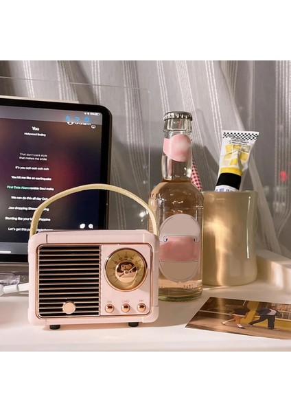 Fioplus Retro Bluetooth Hoparlör Vintage Dekor Taşınabilir Kablosuz Bluetooth Hoparlör