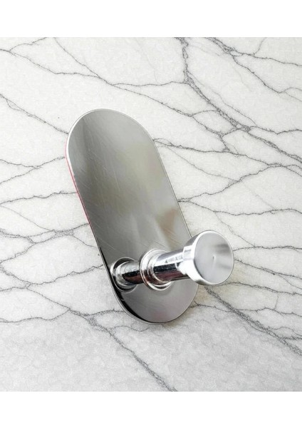 Glare Mantar Kendinden Yapışkanlı Askılık Tekli Oval Krom 4 Lü Paket